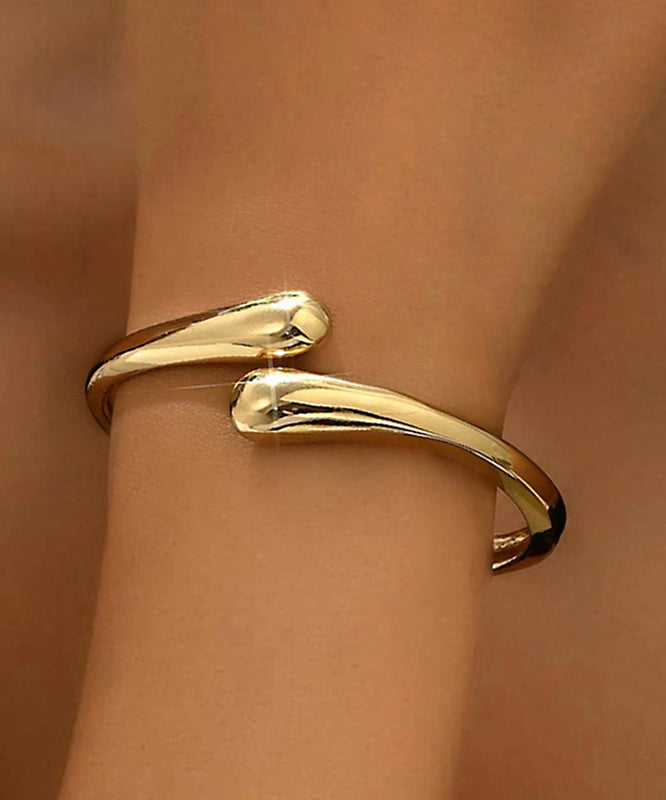 Boutique Silk Metal Asymmetrical Smooth Surface Cuff