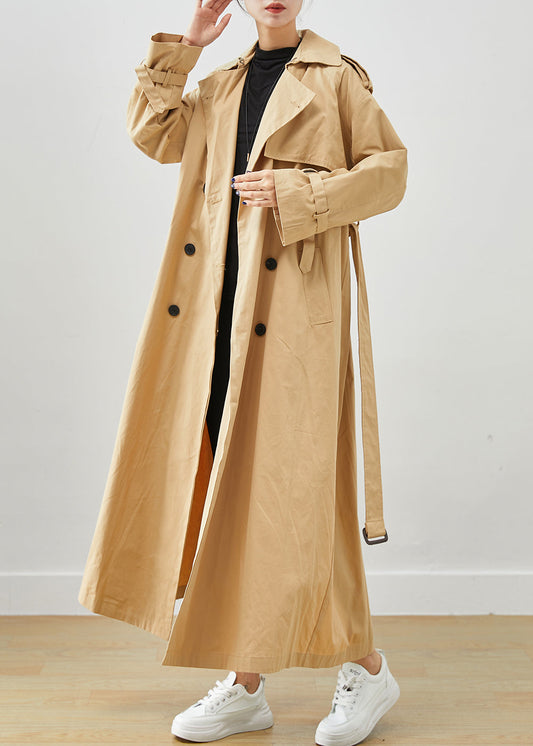 Classy Khaki Oversized Double Breast Cotton Trench Fall