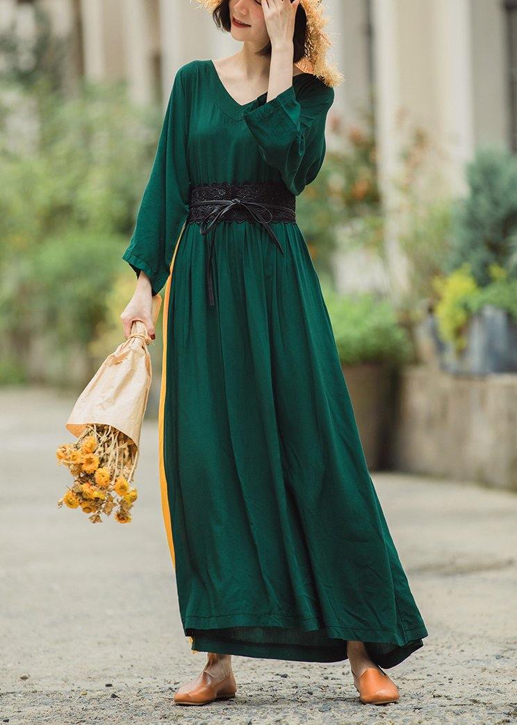 Luxy Green Loose Maxi Dress Caftans