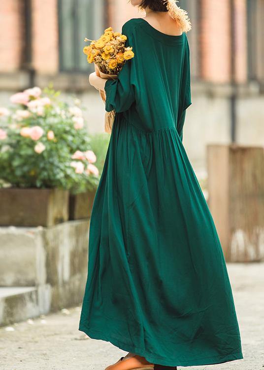 Luxy Green Loose Maxi Dress Caftans