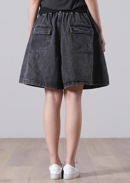 Natural Black,Pockets Denim hot Summer Pants