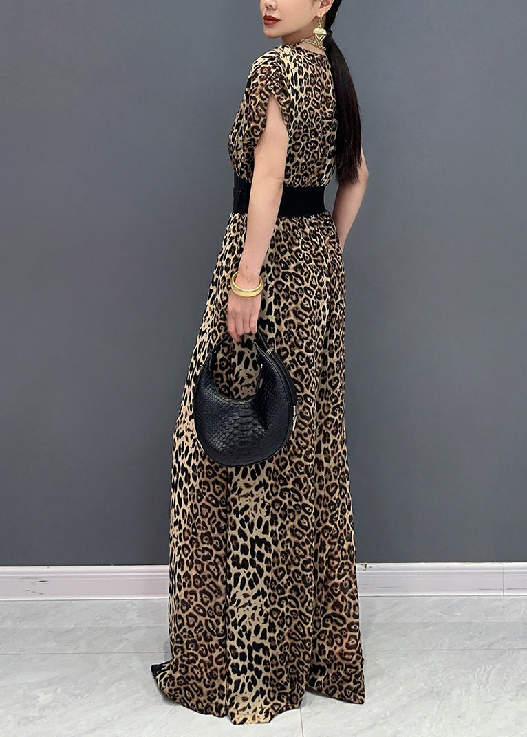 Organic Leopard Print Flattering Jumpsuits Summer