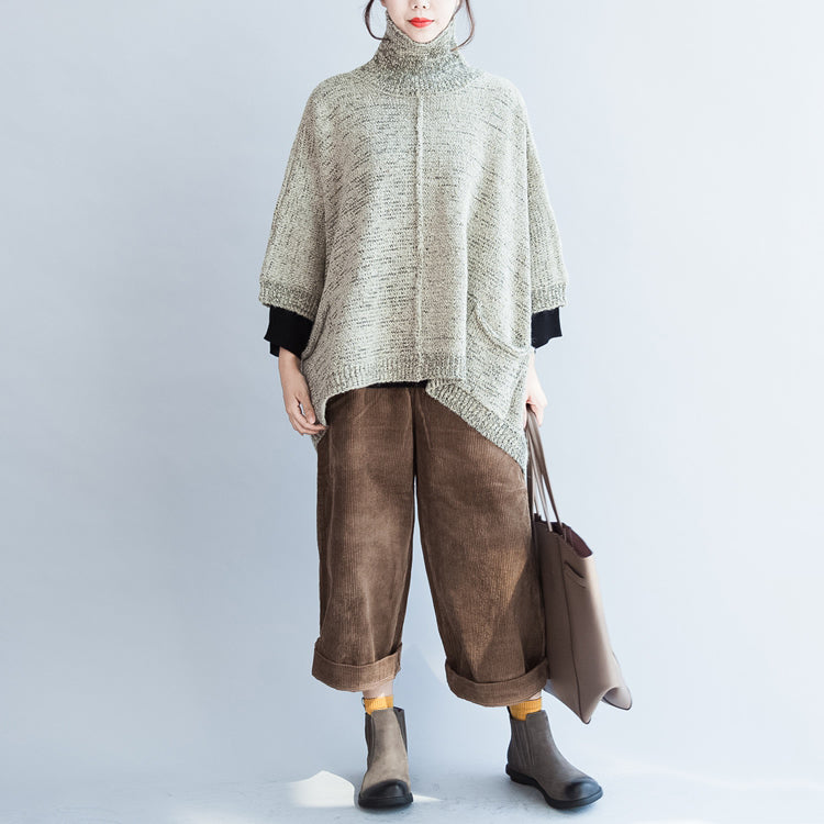 2024 autumn fashion cotton knitted sweater oversize batwing sleeve large hem sweater pullover