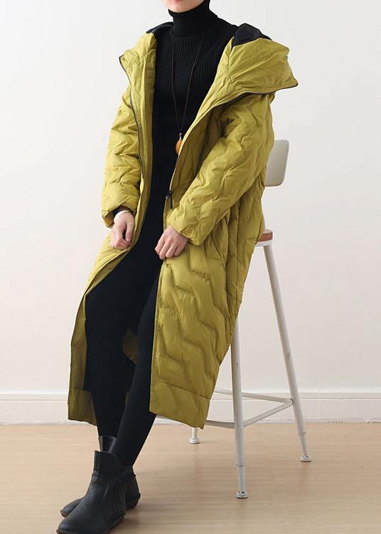 Free Shipping- yellow goose Down coat casual hooded women parka overcoat-Limited Stock - SooLinen