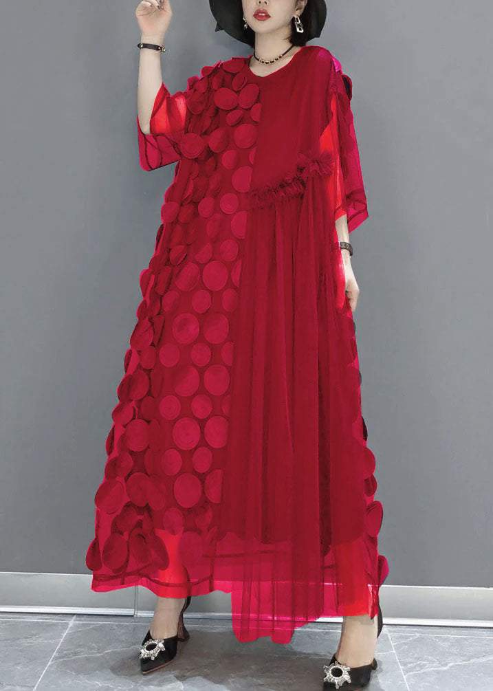 Robes de fête en tulle rouge