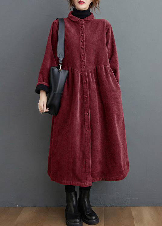 French purple  corduroy coats Inspiration thick Cinched women coats ( Limited Stock)