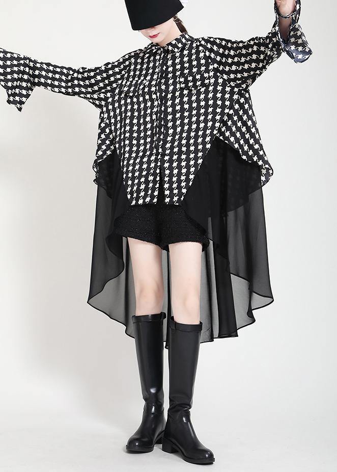 Beautiful Black Print flare sleeve Chiffon Jacket Summer - SooLinen