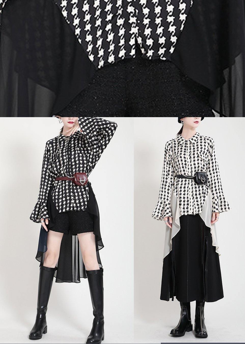 Beautiful Black Print flare sleeve Chiffon Jacket Summer - SooLinen