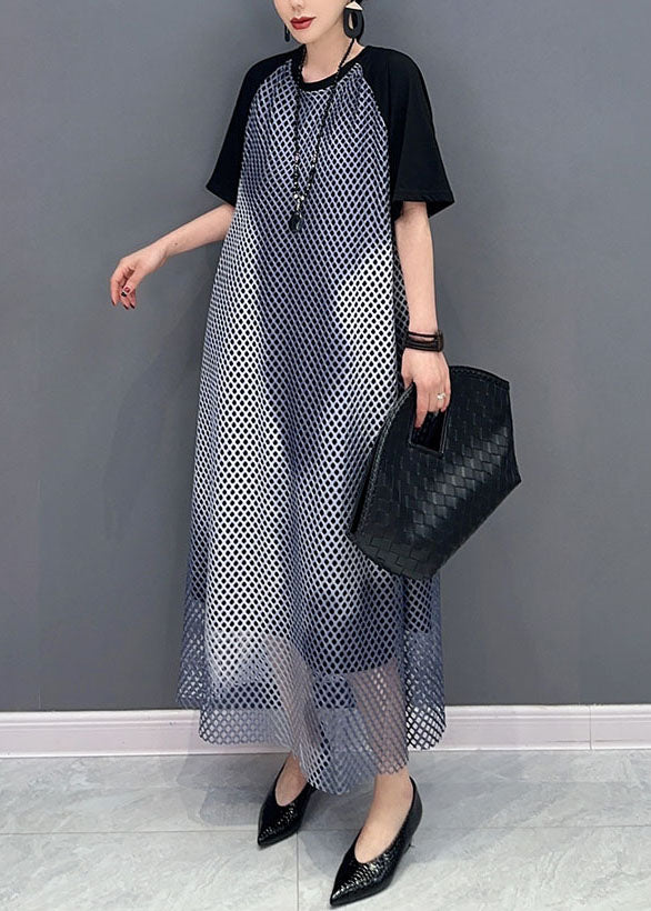 Patchwork noir robes maxi maxi o