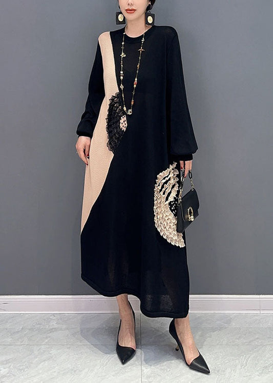 Robes longues en tricot noir