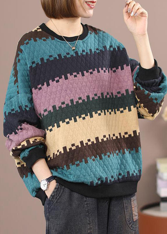 Sweat à rayon Blue O-Leck Striped Sweet Winter