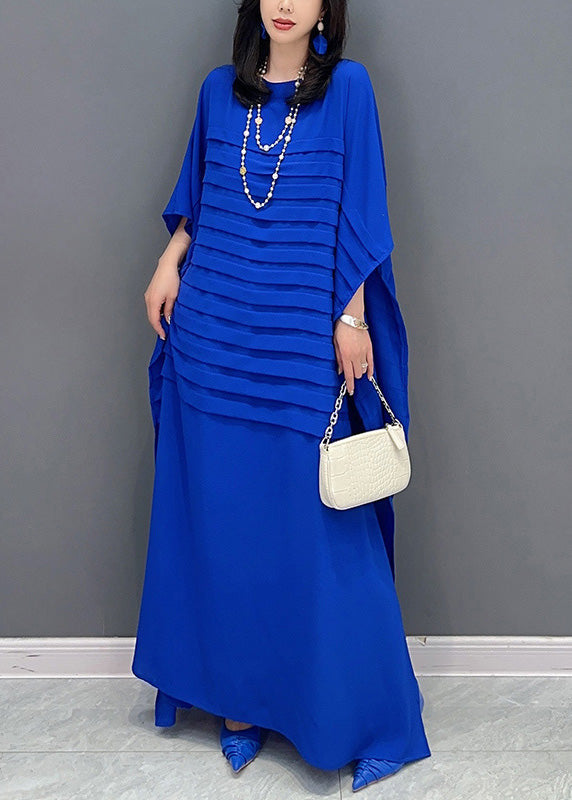 Robe en vrac solide à col blue