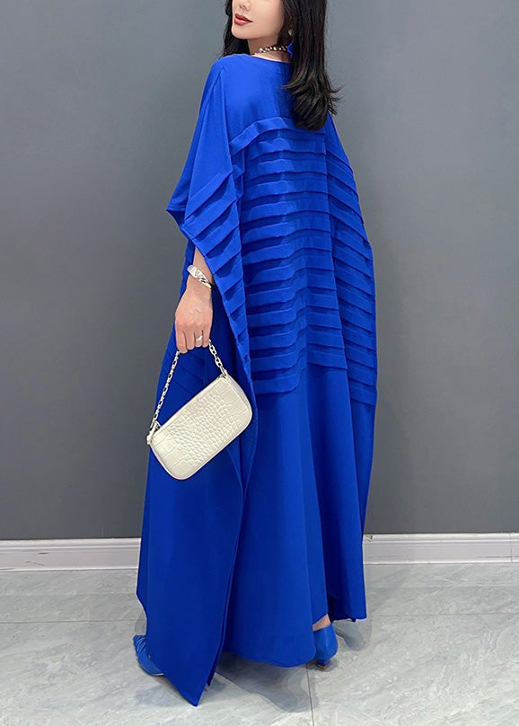 Robe en vrac solide à col blue