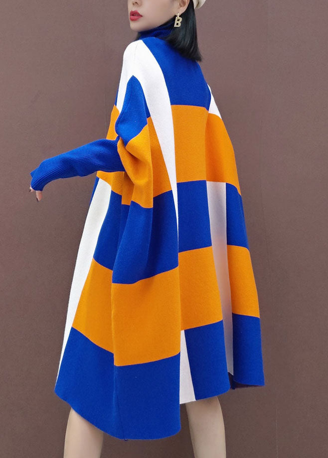 Robes en tricot orange bleu