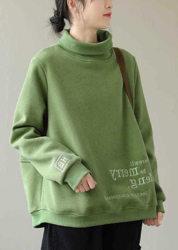 Bohemian Green Broideried Twory Cou Tobin Sweats Sweats Sweats Top Hiver