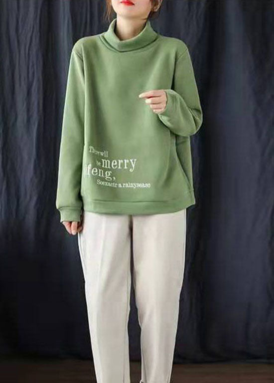 Bohemian Green Broideried Twory Cou Tobin Sweats Sweats Sweats Top Hiver