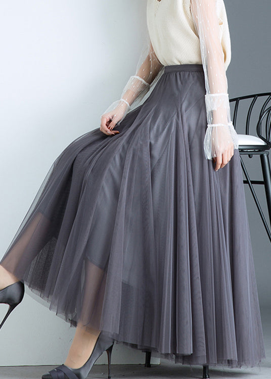 Boho Grey Tulle plissa une ligne d'automne de ligne