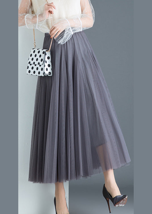 Boho Grey Tulle plissa une ligne d'automne de ligne