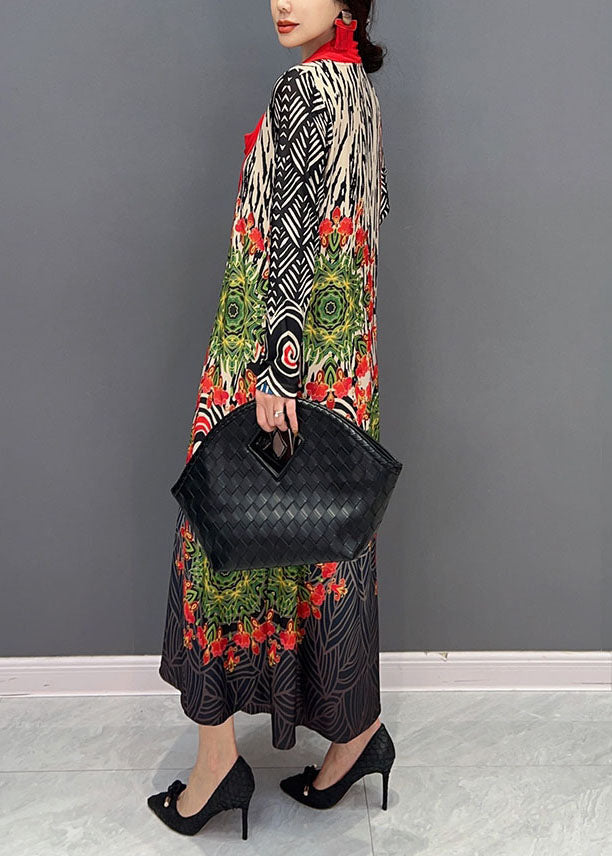 Boho Red Asymétrical Patchwork Print MAXI Robe Spring