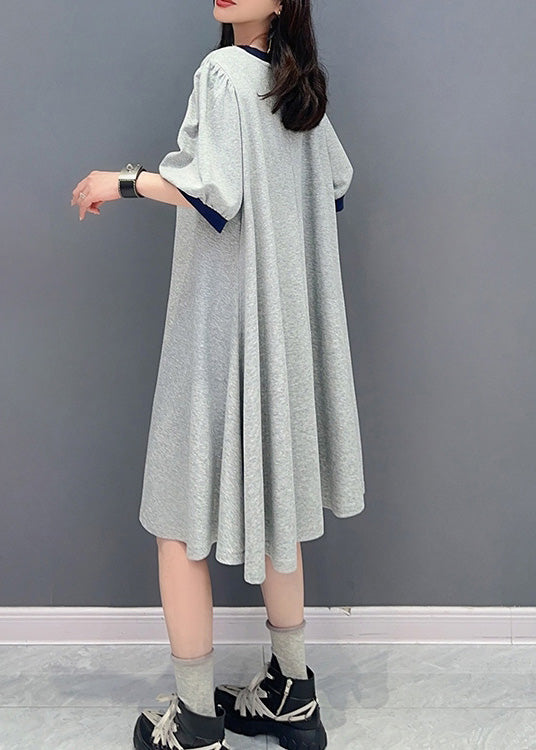 Robe maxi à imprimé graphique gris occasionnel Summer