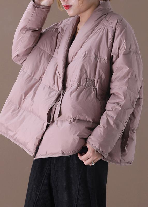 Casual oversize down jacket Winter overcoat black stand collar thick duck down coat - SooLinen