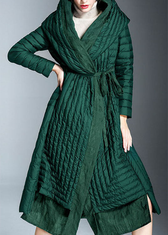 Chic Green Pockets Imprimer le canard d'hiver