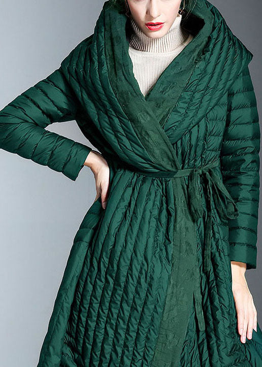 Chic Green Pockets Imprimer le canard d'hiver