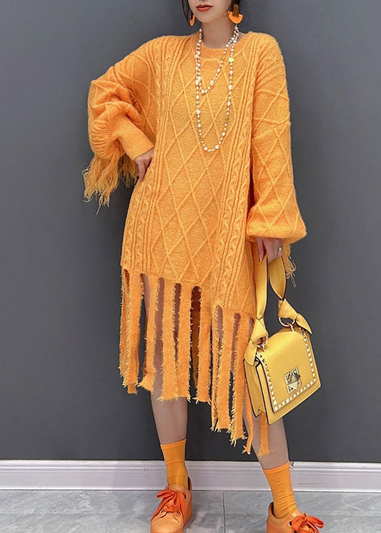 Chic Jaune O-cou glott tassel