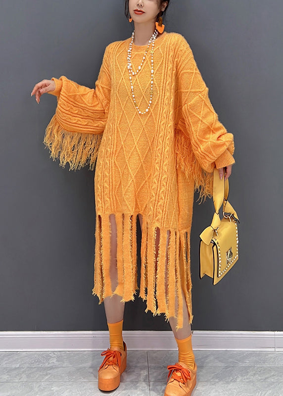 Chic Jaune O-cou glott tassel