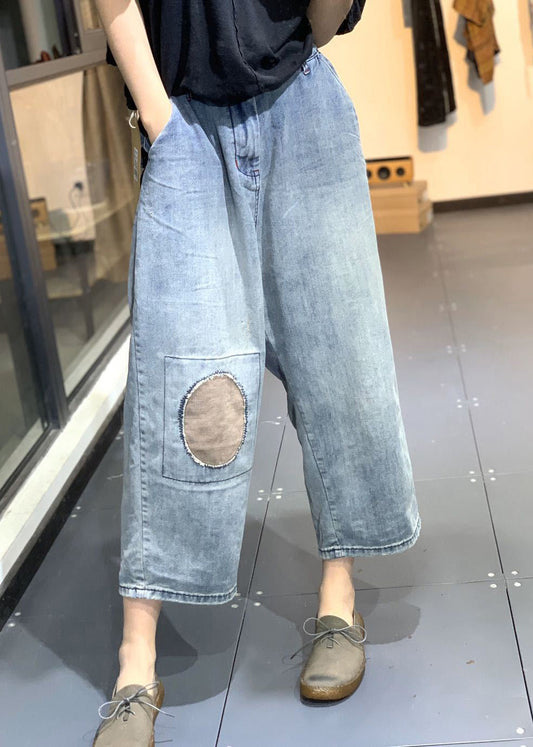 Pantalon de radoue de la taille haute taille de la taille en denim