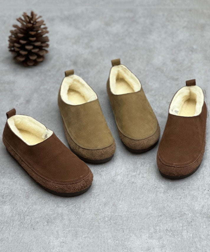 Flats de chocolat Coue Coue Casual Fuzzy Wool plates