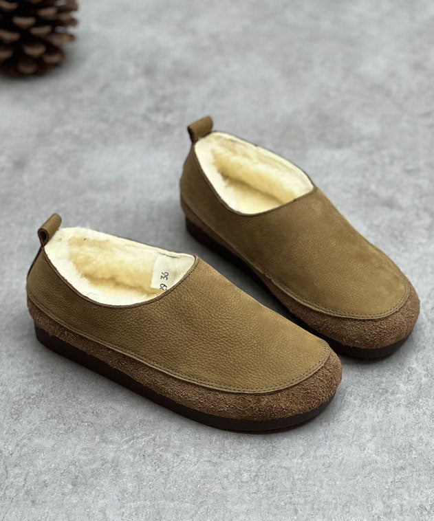 Flats de chocolat Coue Coue Casual Fuzzy Wool plates