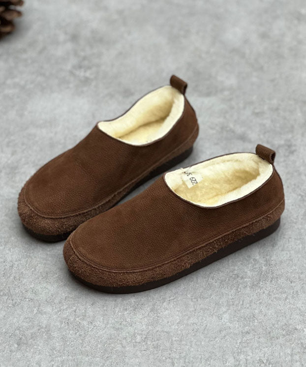 Flats de chocolat Coue Coue Casual Fuzzy Wool plates