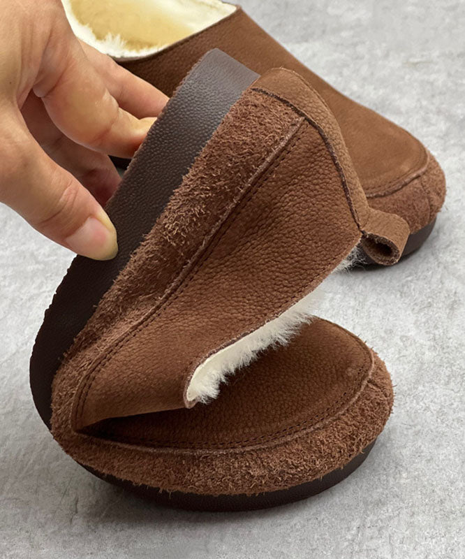 Flats de chocolat Coue Coue Casual Fuzzy Wool plates