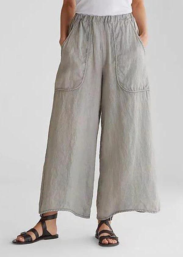 Cotton Linen Loose Wide Leg Casual Pants - SooLinen