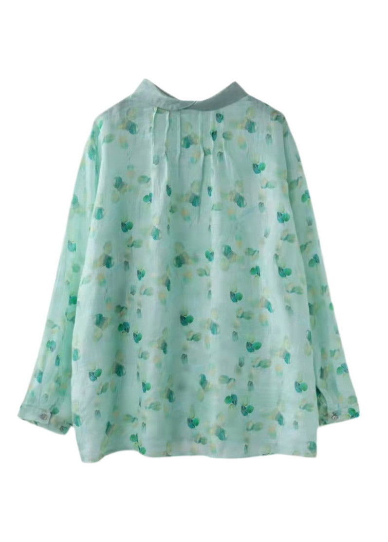 Mignon vert clair Peter Pan Collar Shirt Tops