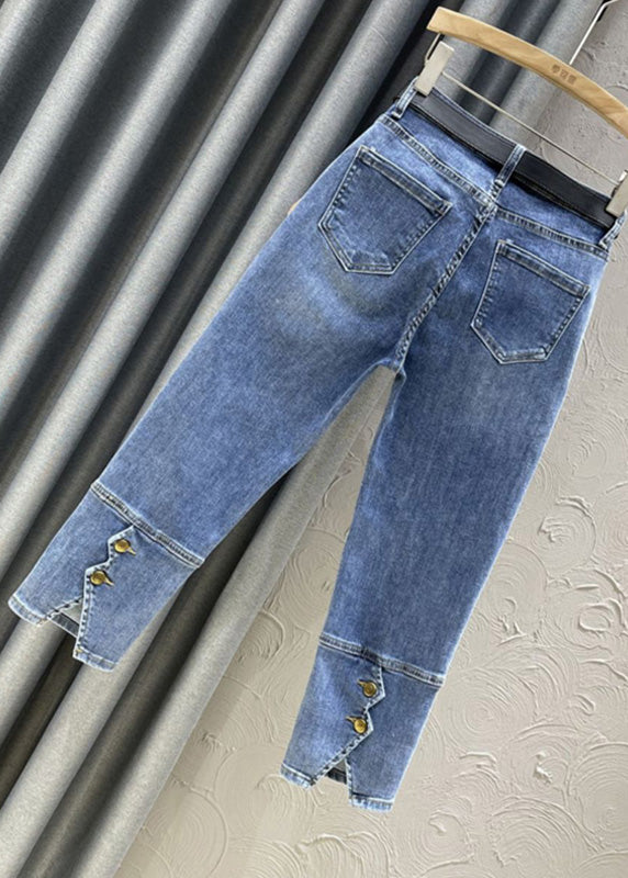 Bricolage de denim bleu haut de taille