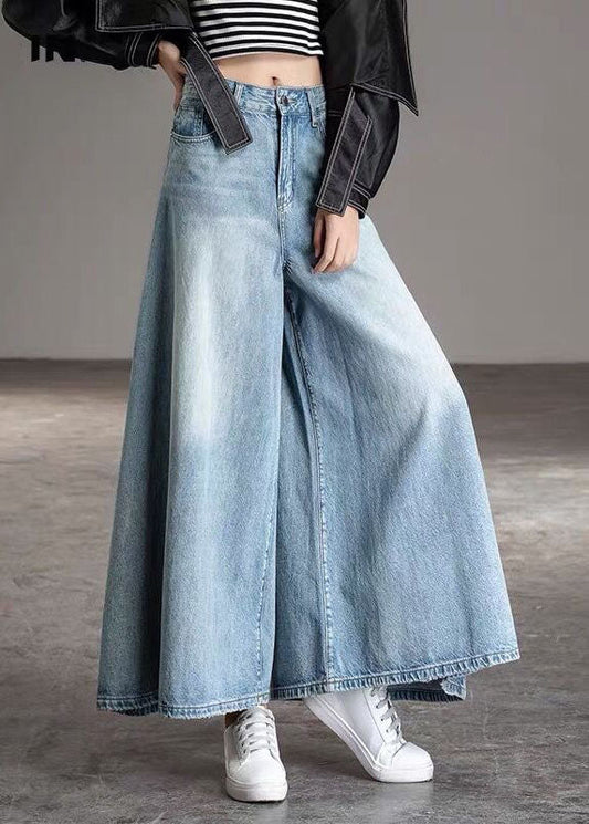 Poches de mode bleu clair bricolage pantalon de jean d'automne