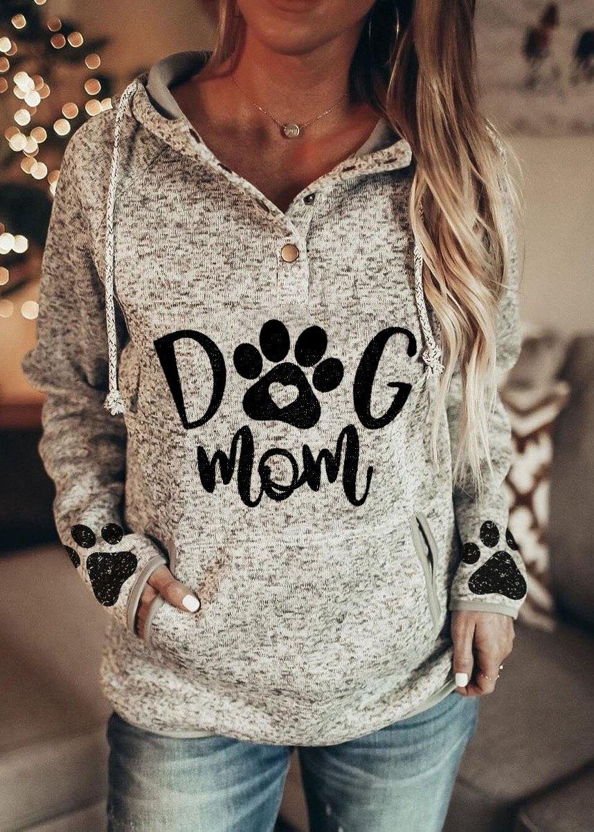 DOG MOM' Graphic Print Sweatshirt Women Shirts - SooLinen