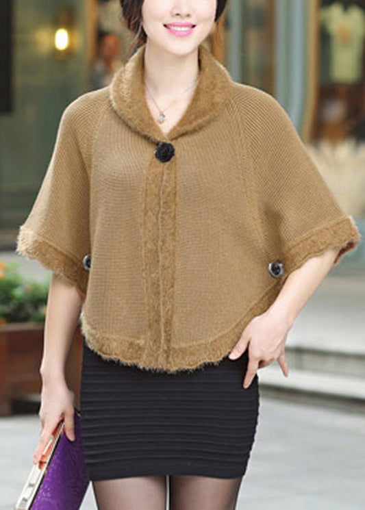 Elegant Camel Peter Pan Collar Treen Cardigan Fall