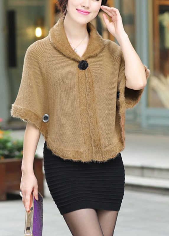 Elegant Camel Peter Pan Collar Treen Cardigan Fall