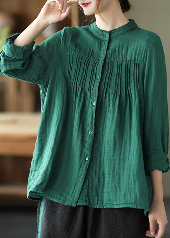 Élégant vert bouton mignon de chemise d'automne