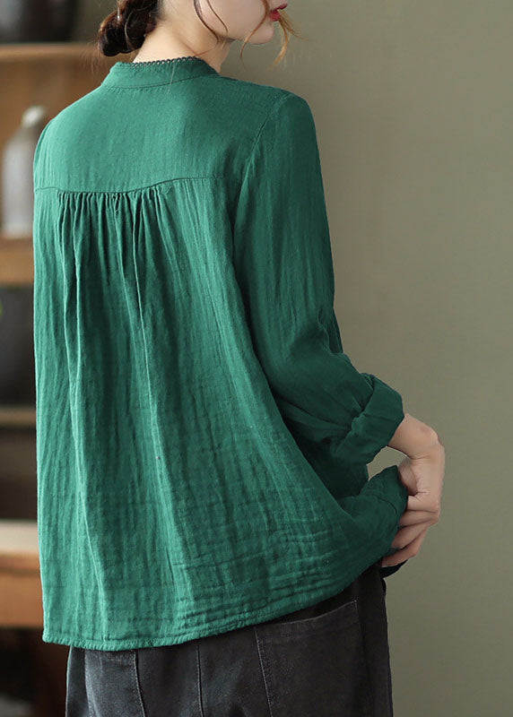 Élégant vert bouton mignon de chemise d'automne