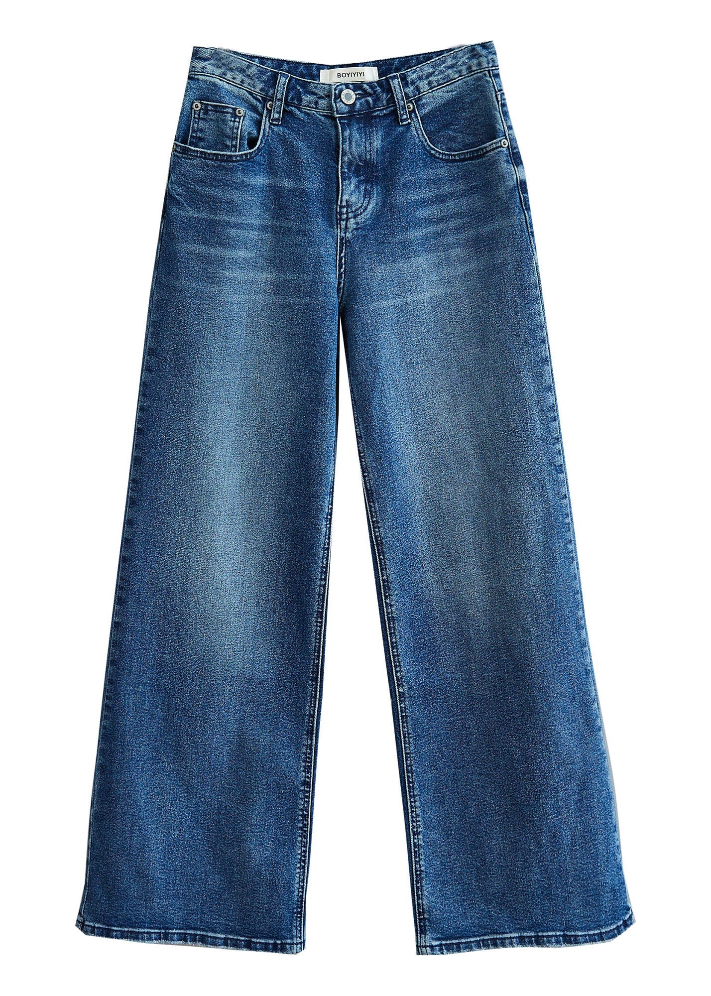 Fashion Blue décontracté High taille pantalon de jean printemps