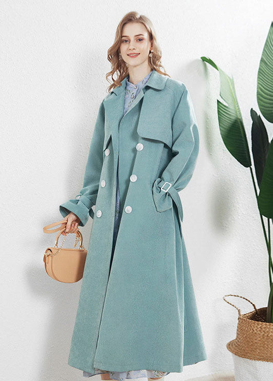 Mode clair bleu Peter Pan collier double trench poitrine