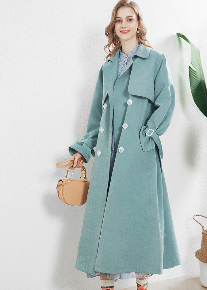 Mode clair bleu Peter Pan collier double trench poitrine