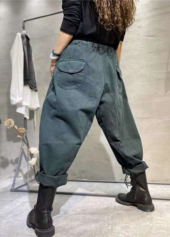 Fashion jaune décontracté les poches de taille élastique à attaches pantalon d'automne à la taille