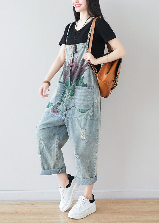 Fine Patchwork Poches Print Print Denim Jumps Cuit Summer