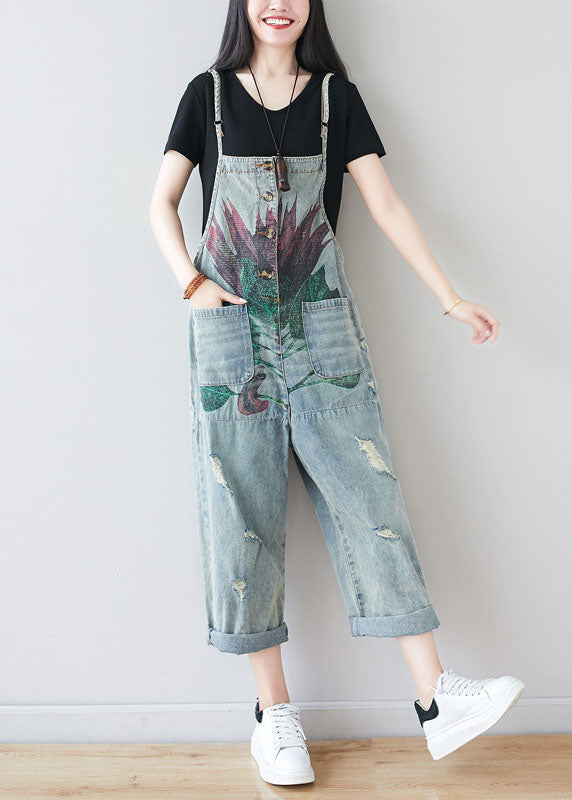 Fine Patchwork Poches Print Print Denim Jumps Cuit Summer