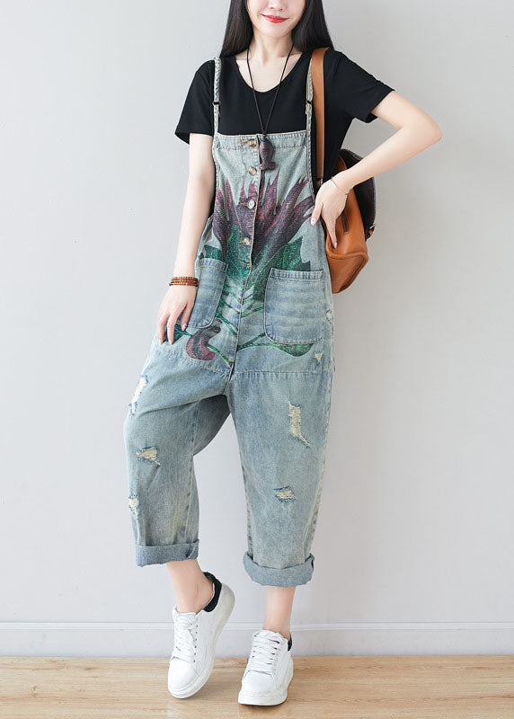 Fine Patchwork Poches Print Print Denim Jumps Cuit Summer